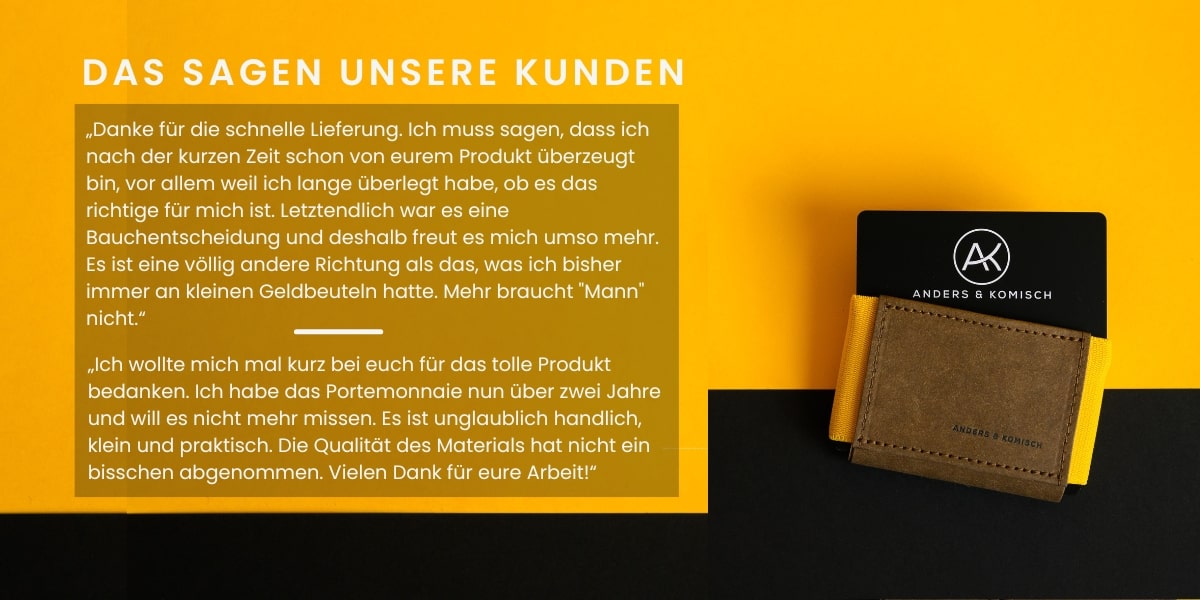 Kleines Portemonnaie mit RFID Blocker Karte in Braun/Gelb mit Kunden Feedbacks und Bewertungen
